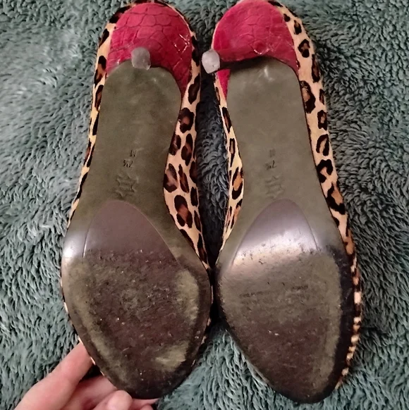 DONALD J PLINER Animal Print Heels Shoes Women's Size 7.5 - Picture 5 of 6